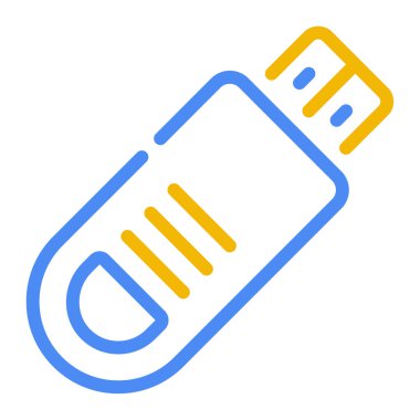 USB Flash Simgesi, Basit Görüntü Beyaz Arkaplanda İzole Edildi