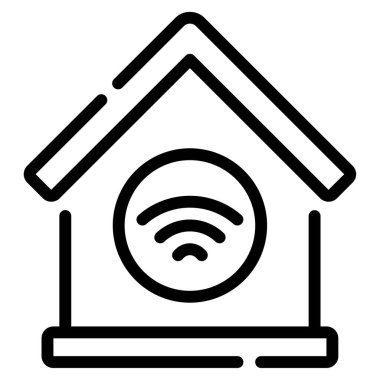 Smart Home Icon, Simple Illustration Isolated on White Background 