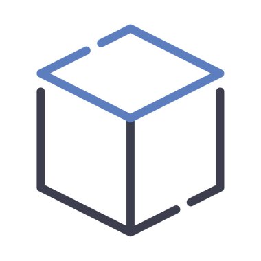 Küp Simgesi, Basit Görüntü Beyaz Arkaplanda İzole Edildi