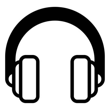 Headphones Icon, Simple Illustration Isolated on White Background 