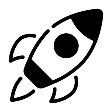 Launch Icon, Simple Illustration Isolated on White Background