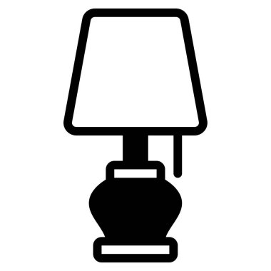 Table Lamp Icon, Simple Illustration Isolated on White Background