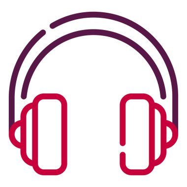 Headphones Icon, Simple Illustration Isolated on White Background 