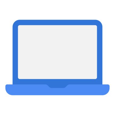 Laptop Icon, Simple Illustration Isolated on White Background 