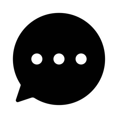 Chat Icon, Simple Illustration Isolated on White Background 