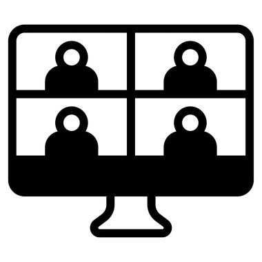 Sanal Buluşma Simgesi, Basit Görüntü Beyaz Arkaplanda İzole Edildi 