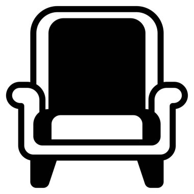 Chair Icon, Simple Illustration Isolated on White Background