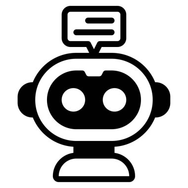Chatbot Icon, Simple Illustration Isolated on White Background 