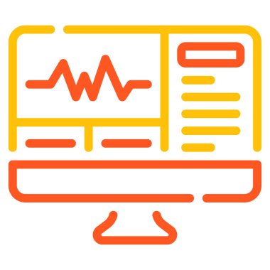 Heart Monitor Icon, Simple Illustration Isolated on White Background 