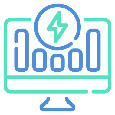 Enerji İzleme Simgesi, Basit Görüntü Beyaz Arkaplanda İzole Edildi