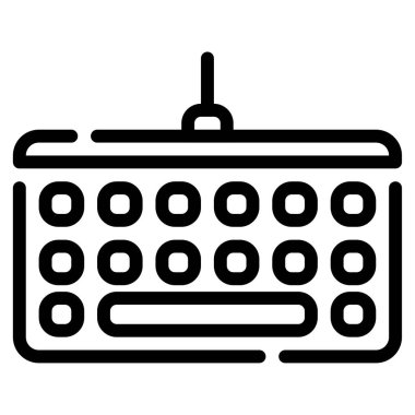 Keyboard Icon, Simple Illustration Isolated on White Background