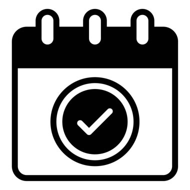 Digital Planner Icon, Simple Illustration Isolated on White Background