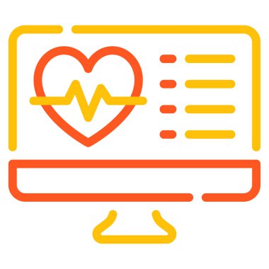 Health Dashboard Icon, Simple Illustration Isolated on White Background