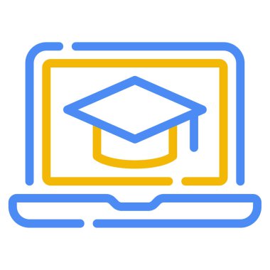  E-learning Platform Icon, Simple Illustration Isolated on White Background