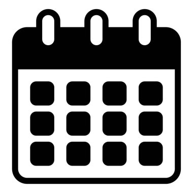 Calendar Icon, Simple Illustration Isolated on White Background