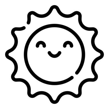 Güneş Simgesi, Beyaz Arkaplanda İzole Edilmiş Basit Resimler