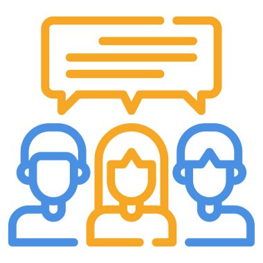 Team Chat Icon, Simple Illustration Isolated on White Background 