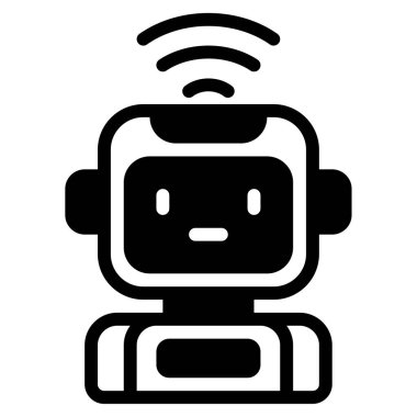 Akıllı Yardımcı Simge, Basit Görüntü Beyaz Arkaplanda İzole Edildi