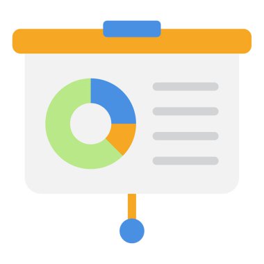 Online Whiteboard Icon, Simple Illustration Isolated on White Background