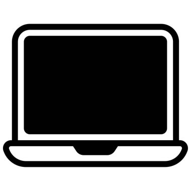 Laptop Icon, Simple Illustration Isolated on White Background 