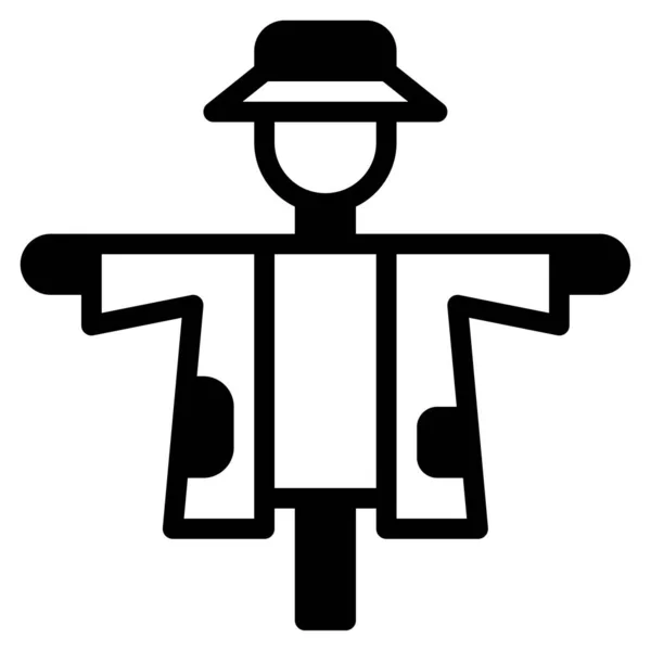 Korkuluk Simgesi, Basit Görüntü Beyaz Arkaplanda İzole Edildi