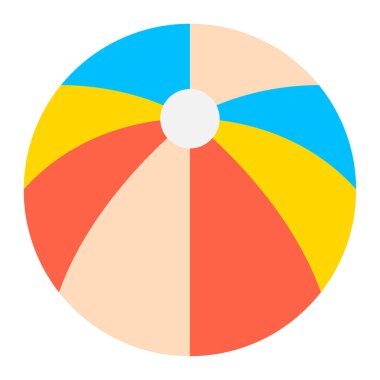 Renkli plaj topu kumlu yüzeyde dinleniyor