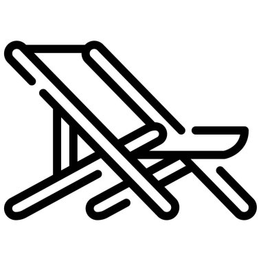 Beyaz arkaplanda basit plaj sandalyesi