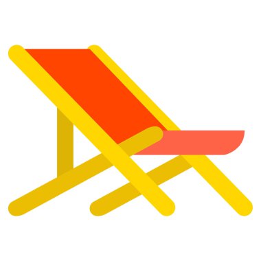 Beyaz arkaplanda renkli plaj sandalyesi