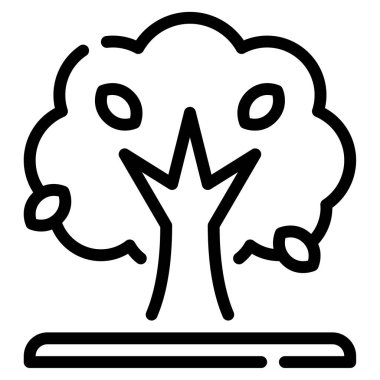 Yapraklı Çiçek Ağacı 'nın basit bir çizimi