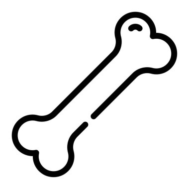 Siyah renkli köpek kemiğinin basit çizgisi