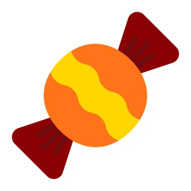 Turuncu ve sarı çizgili renkli Şeker