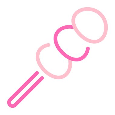 Yumuşak yuvarlak şekilli pembe pamuk helva çubuğu.