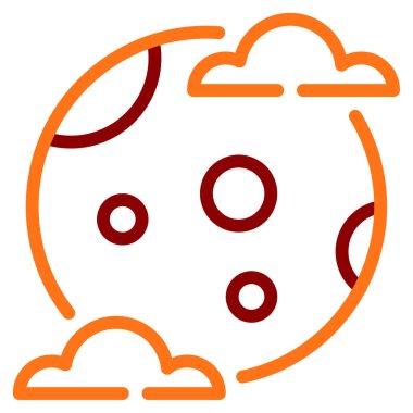 Dolunay gece gökyüzünde bulutların ardında parlıyor