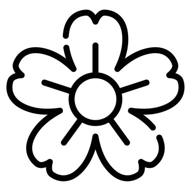 İlkbaharda Hanami kutlamalarını temsil eden basit bir çiçek çizimi.