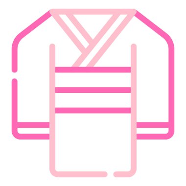 Pembe Kimono tasarımının stilize edilmiş illüstrasyonu