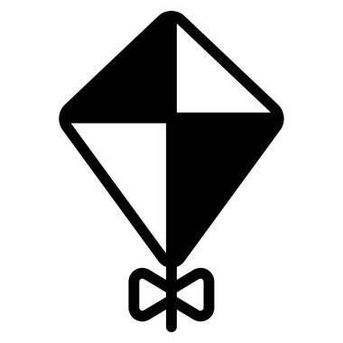 Yaylı basit siyah-beyaz uçurtma çizimi