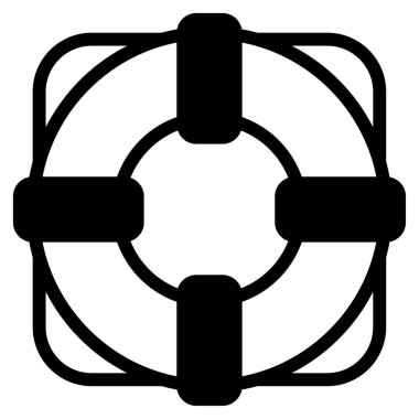 Dört kayışlı siyah-beyaz Lifebuoy sembolü