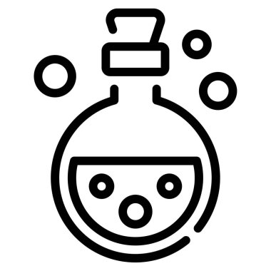 Köpüren sıvı ve kabarcıklarla dolu iksir şişesi.