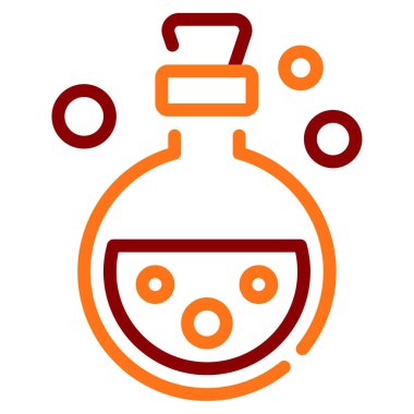 İçinde kabarcıklar ve sıvı olan renkli iksir şişesi