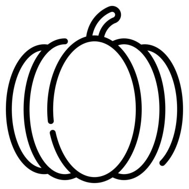 Kavisli çizgileri olan Balkabağı 'nın basit çizgisi