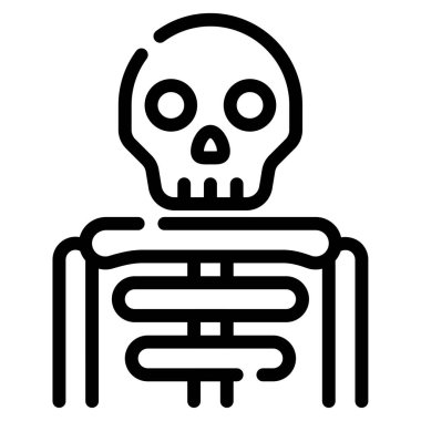 Beyaz arkaplanda basit siyah-beyaz İskelet çizimi