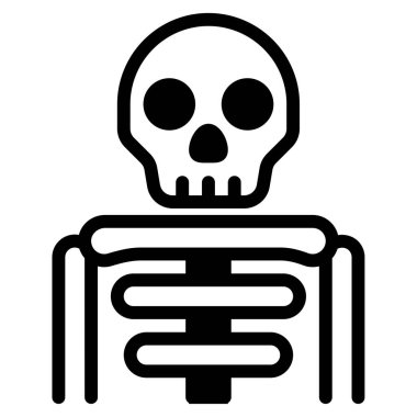 İnsan iskeletinin siyah beyaz çizimi