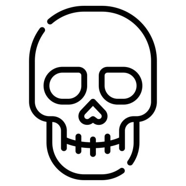 Ana hatlarıyla basit siyah beyaz Kafatası çizimi