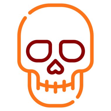 Turuncu ve kırmızı Kurukafa 'nın basit bir çizimi