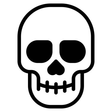 Basit özellikleri olan siyah ve beyaz Kafatası çizimi