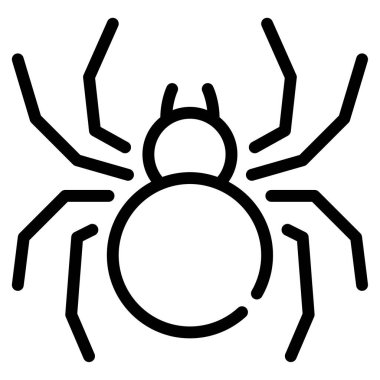 Bacakları olan örümceğin siyah beyaz çizimi