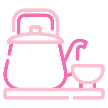 Çaydanlık ve fincan çay seremonisi hazırlıkları için ayarlandı.