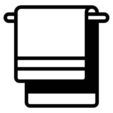 Katlanmış havlunun siyah beyaz çizimi