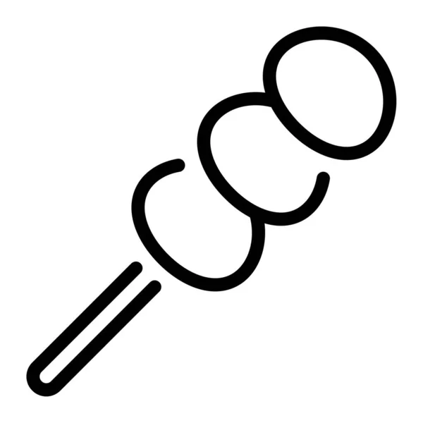 Çubuktaki yemeğin siyah beyaz çizimi