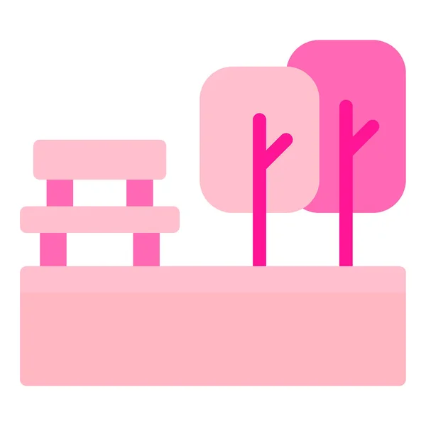 Parkta renkli ağaçlar ve bank